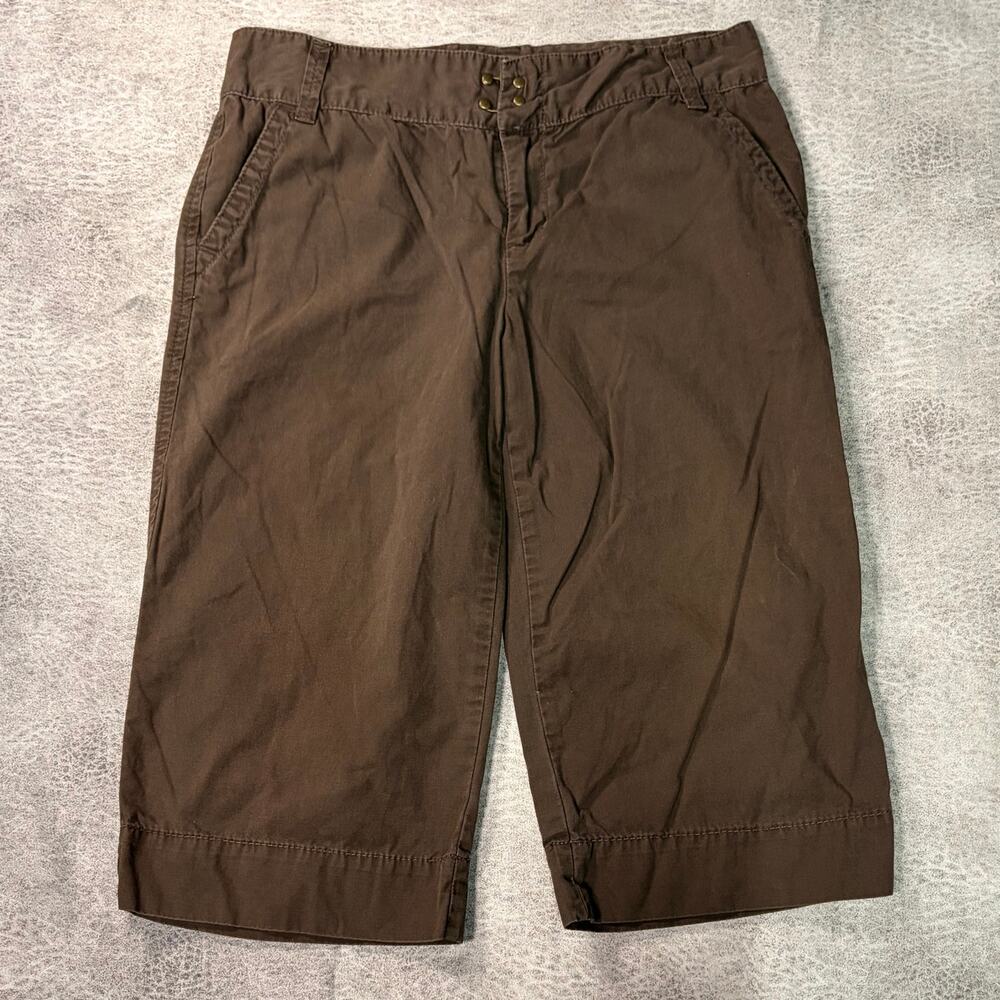 Brown Wide Leg Capri Pants